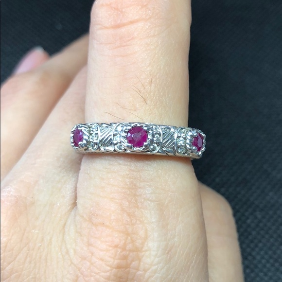 Juthit Ripka pink ruby , diamonique ring - Picture 2 of 6
